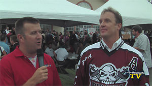 David-Frost of the Sportszone talks with Doug Jones Assistant Captain of the SC Pirates Professional Roller Hockey Team